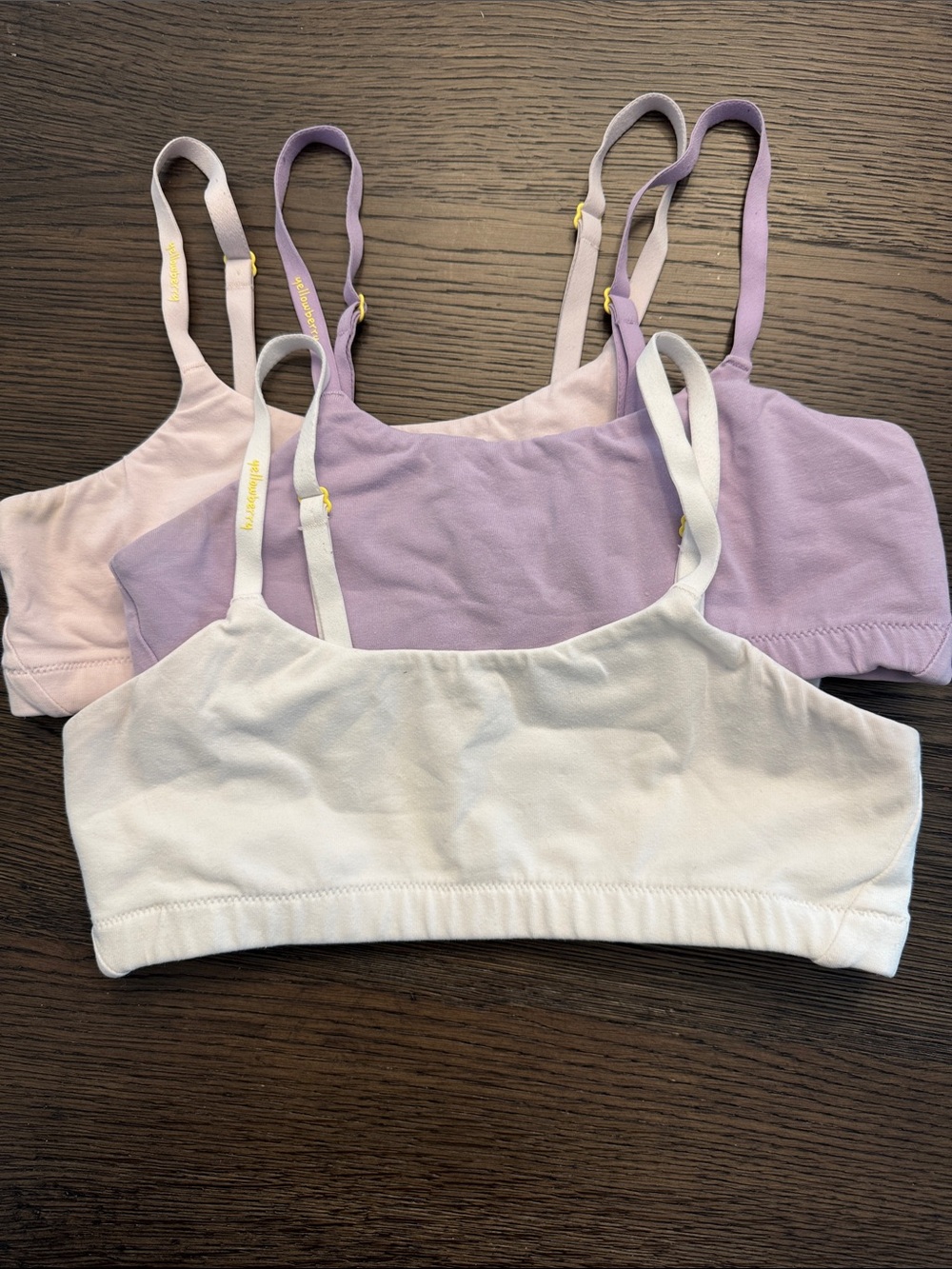 Yellowberry Pipit Pima Cotton Bralette - White, Lavender & Light Pink